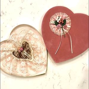 Victorian🌹Sachet 💝box Lace & velveteen